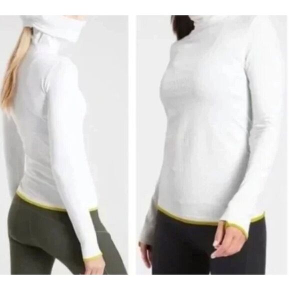 Athleta Flurry Balaclava Seamless Hoodie White Size xs Missing drawstring - Picture 8 of 8